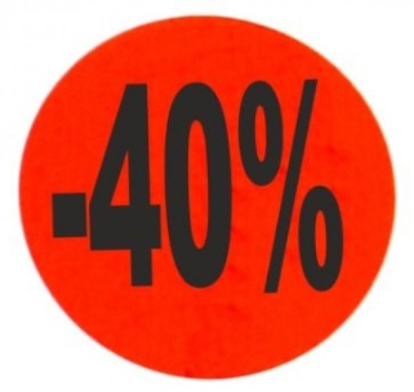 -40% Etiketten 3,2 cm rund leuchtrot